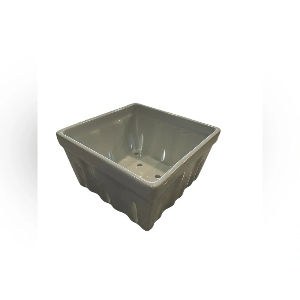Crate and Barrel White Berry Box Porcelain Colander